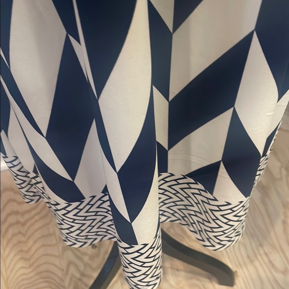 Chevron Pattern Sleeveless Dress with gold accents at neck - Picture 4 of 4